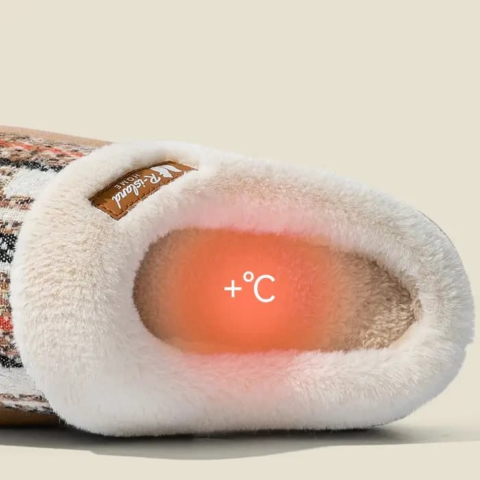 Femmes hiver chaud fourrure pantoufles rayure maison chaussures antidérapantes confort talon plat