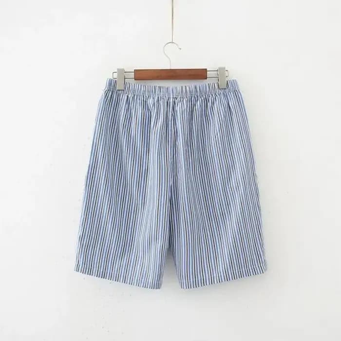 Short de pyjama à rayures 100% coton pour hommes