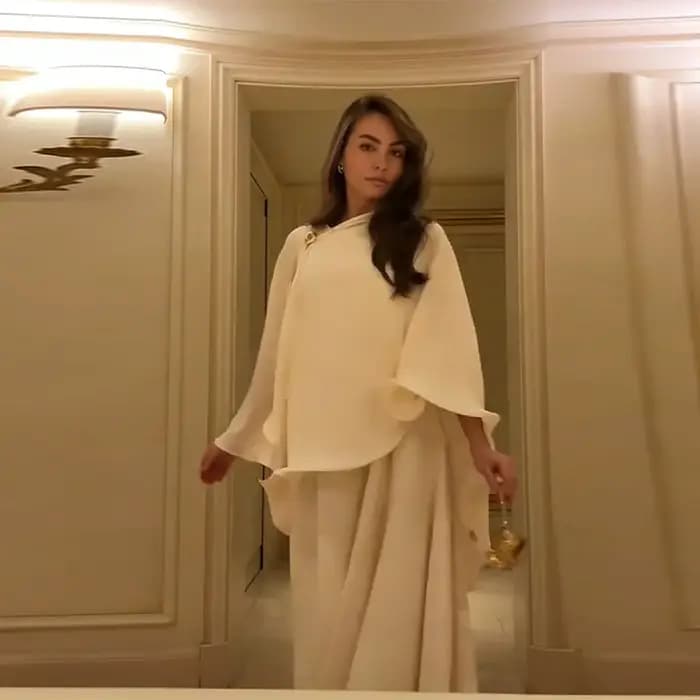 Ensemble Robe et Châle Élégant et Rétro pour Femme