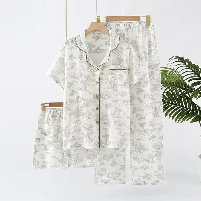 Pyjama trois pièces en pur coton