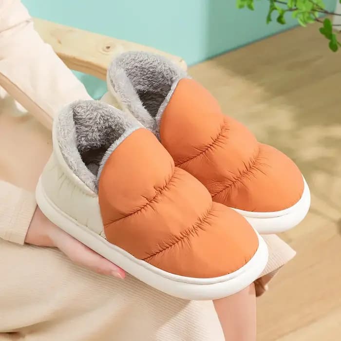 Pantoufles d'hiver en tissu imperméable pour hommes et femmes