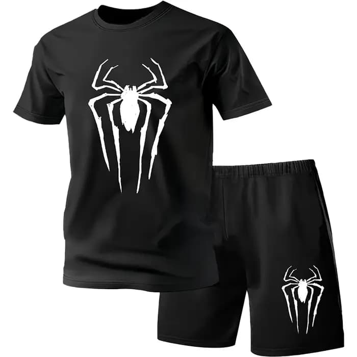 Pyjama deux pièces pour hommes ensemble de vêtements de maison à manches courtes et shorts motif géométrique à la mode pour printemps été automne et hiver