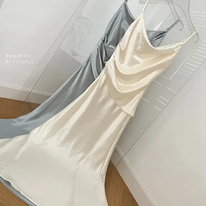 Robe d'été longue en Satin pour femmes