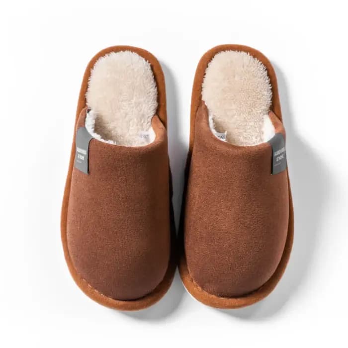 Hiver chaud pantoufles hommes maison antidérapant chaussures souples confortable talon plat