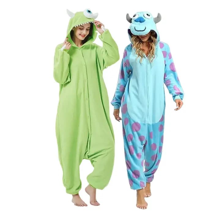 Polaire Sullivan Mike Wazowski monstre Kigurumi adultes dessin animé Onesie pyjama Costumes pour Halloween carnaval Cosplay fête