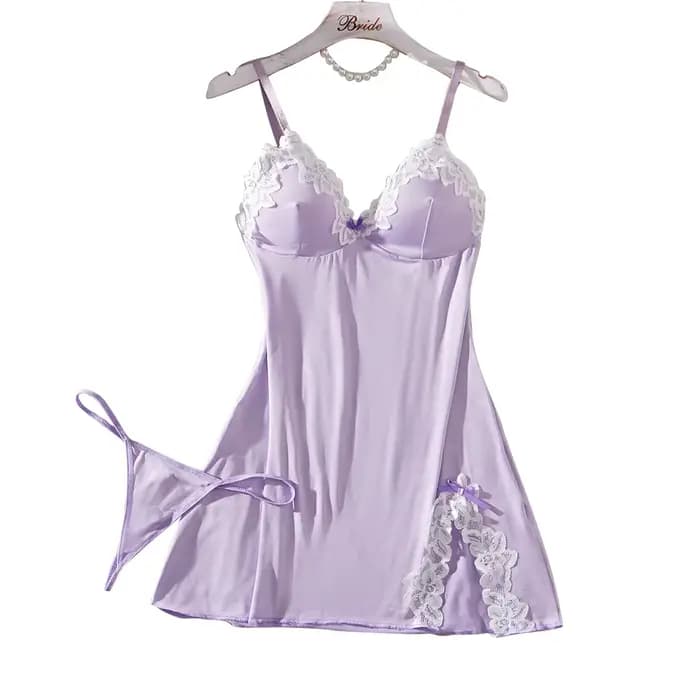 Chemise de nuit violet clair pour femmes