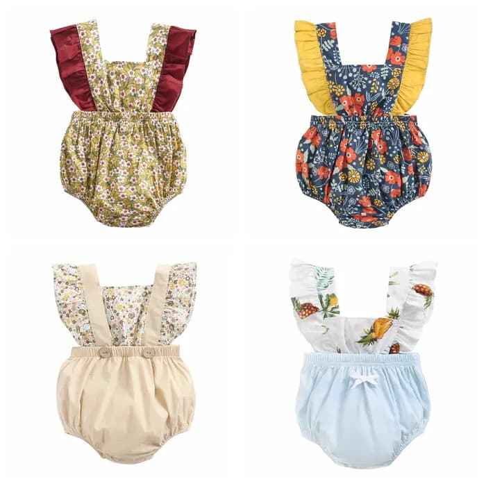Sanlutoz été coton bébé filles barboteuses nouveau-né princesse