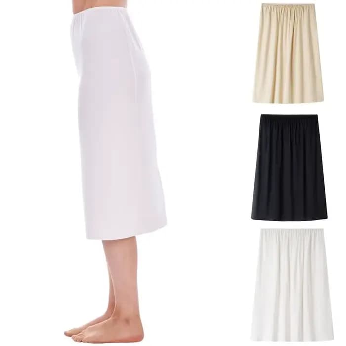 Jupon en satin pour femme, sous-robe, demi-jupon, lingerie
