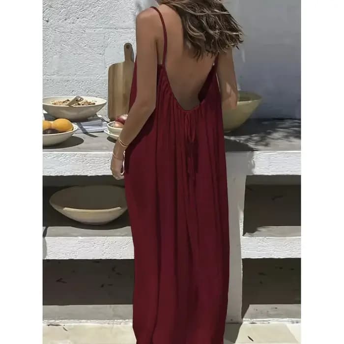 Nouvelle arrivée : Robe longue décontractée sans bretelles ni dos pour femme, confortable pour la ma