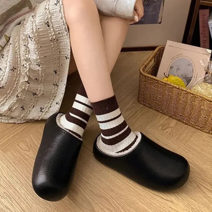36-41 pantoufles en peluche pour femmes anti-dérapant garder au chaud chaussures de maison d'hiver couleur unie semelle