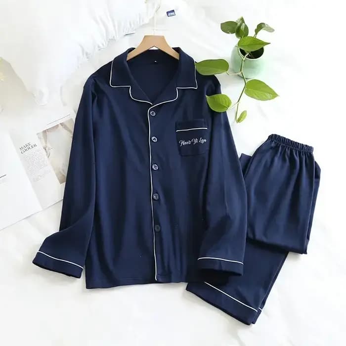 Nouveau 2026 hommes décontracté doux coton pyjama ensembles printemps automne confortable à manches longues respirant