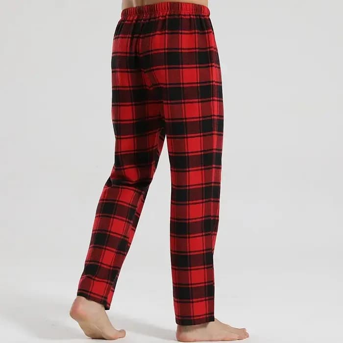 Pantalon de pyjama à carreaux rouge décontracté pour hommes