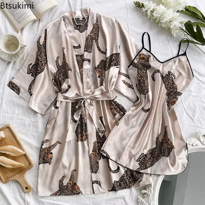 Ensemble de pyjama et robe de chambre pour femme 2026 – Imprimé