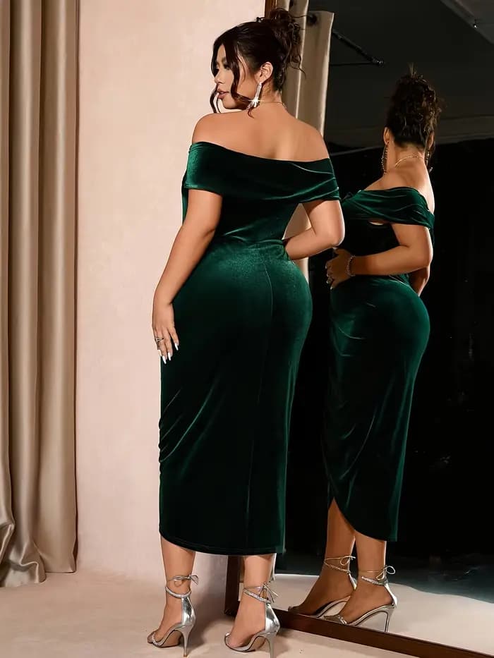 Robe en velours grande taille