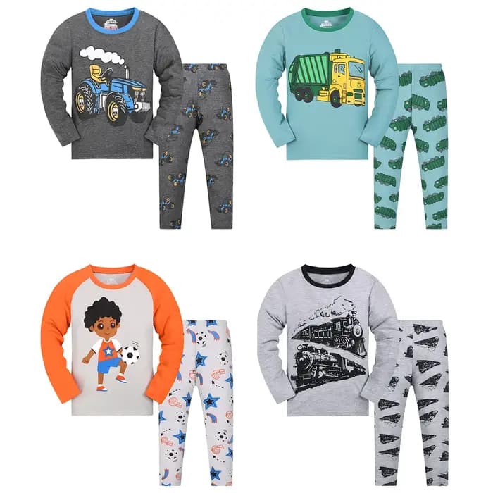 Pyjamas pour garçons, ensemble d'hiver à manches longues pour enfants