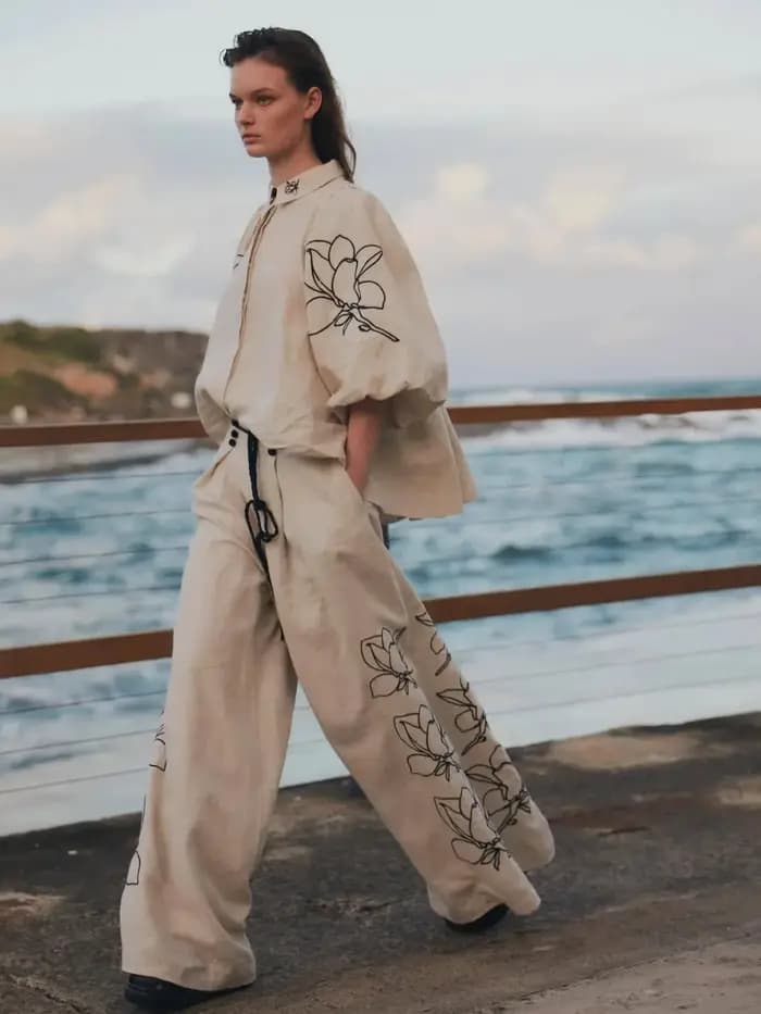 Ensembles de salon en coton et lin pour femmes