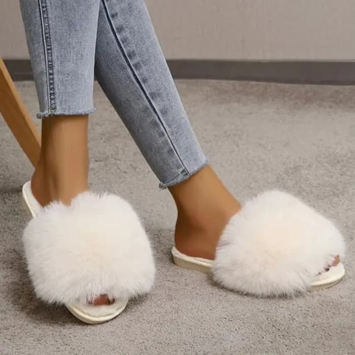 Nouvelles pantoufles d'intérieur en fausse fourrure pour femmes
