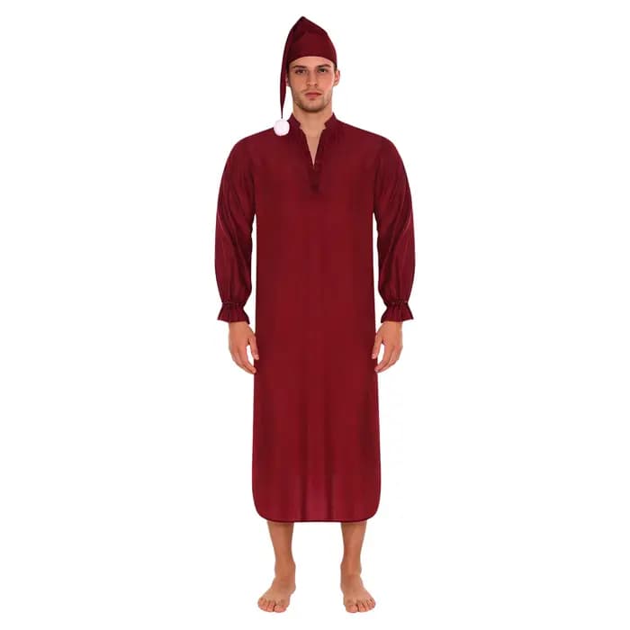 Chemises de nuit vintage pour hommes avec bonnets de nuit