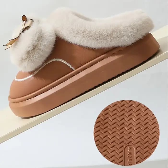 Pantoufles en coton avec nœuds imperméables et durables