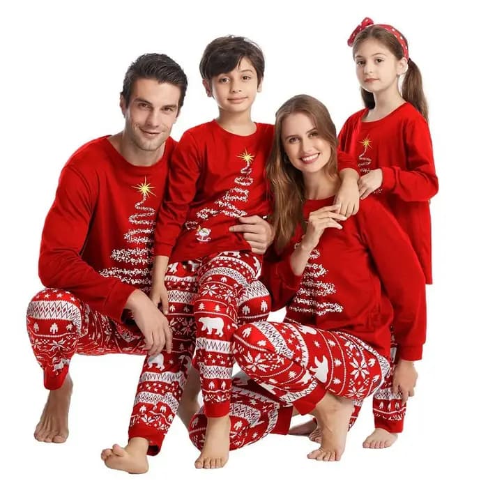Nouvelle famille correspondant pyjamas noël Parent-enfant mère fille coton costume printemps automne père fils dessin animé haut pantalon ensemble
