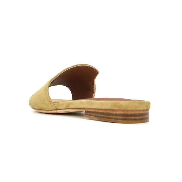 Pantoufles plates en daim de mouton pour femmes