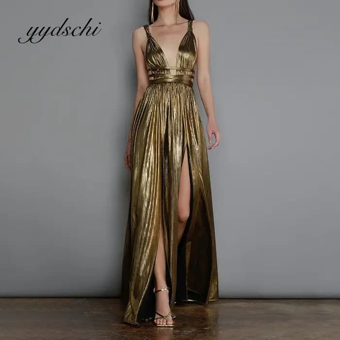Robe de soirée sexy à col en V pour femmes