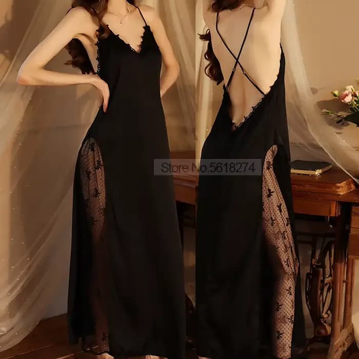 Kimono dos nu en satin pour femme