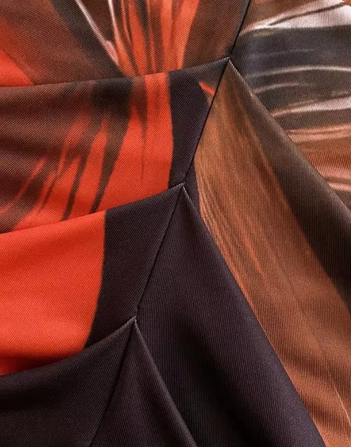 Robes pour femmes 2025 printemps été mode Placement florale imprimé col en v profond fente avant robe froncée coupe