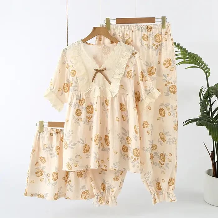 Ensemble de vêtements de nuit trois pièces pour femmes