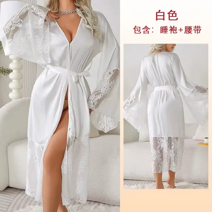 Femmes Robe longue élégante Kimono peignoir mariée cadeau de mariage