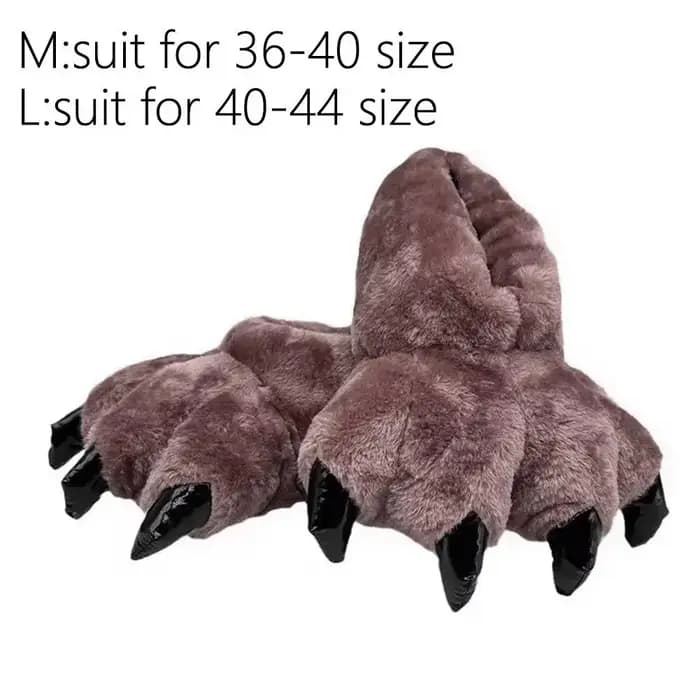 Pantoufles de Cosplay amusantes en forme de patte d'ours pour femmes et hommes