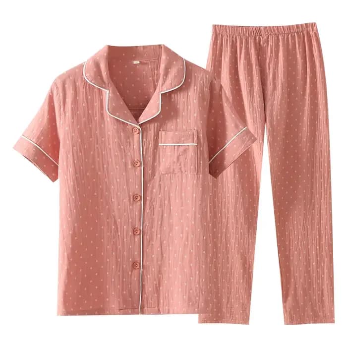 Ensemble pyjama en gaze 100% coton doux pour femmes