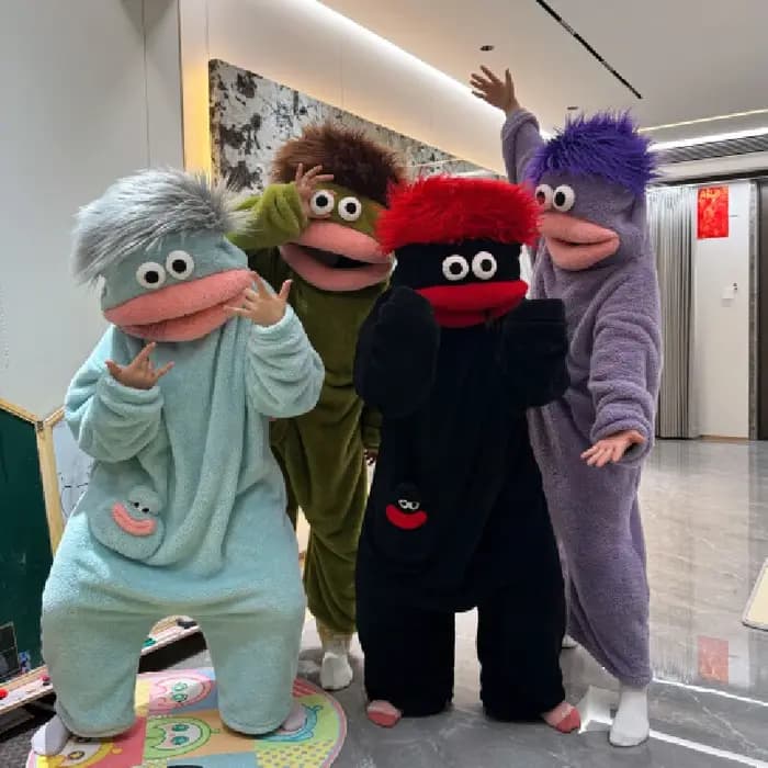 Pyjama Combinaison Monstre à Grande Bouche en Polaire Corail Épaisse pour Adultes – Hiver