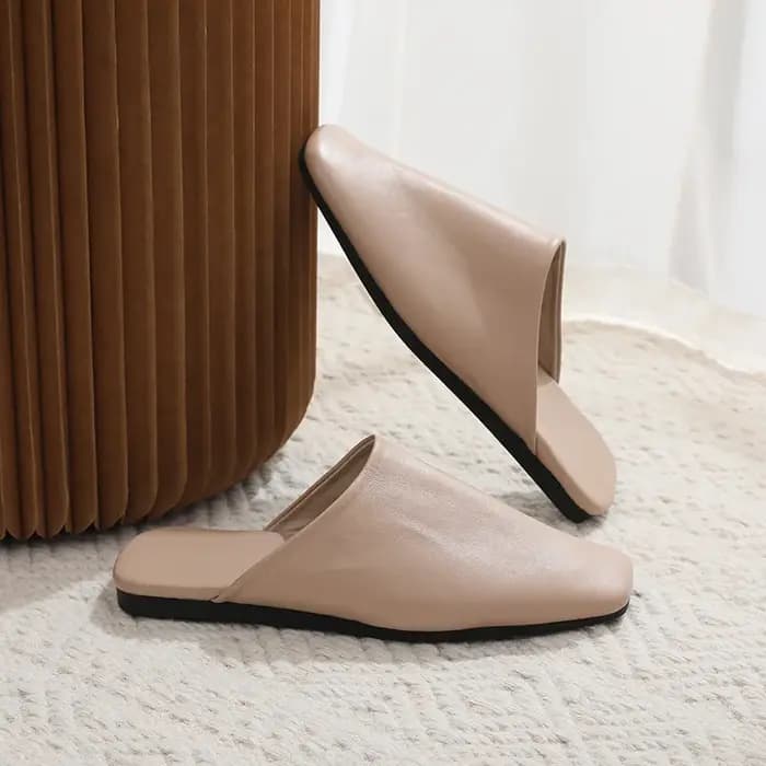 Chaussures de maison en cuir de mouton pour femmes