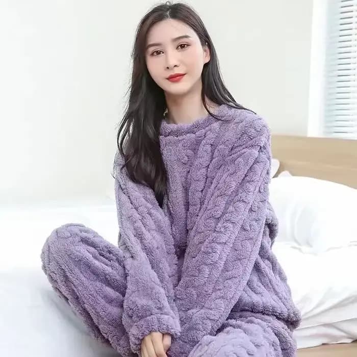 Ensemble de pyjama en velours corail pour femmes