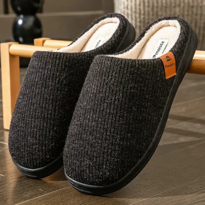 Pantoufles à coussin en mousse à mémoire de forme pour hommes, semelle en daim TPR, plateforme, chau