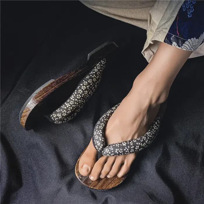 Pantoufles japonaises à chevrons pour hommes