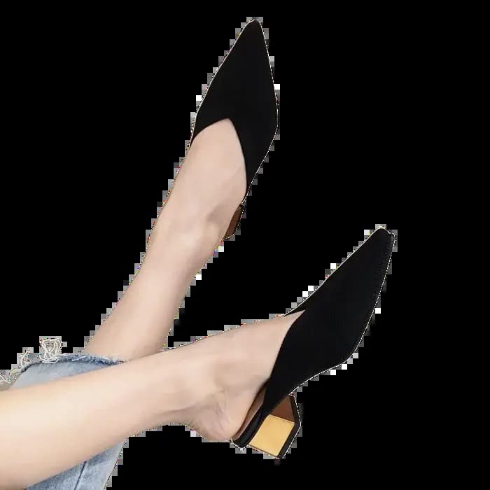 Pantoufles en Maille artificiel astique Jolie tue pour Femme