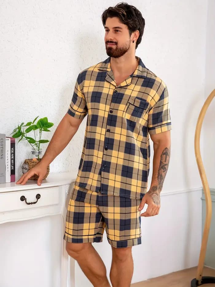 Ensemble de pyjama pour homme à manches courtes