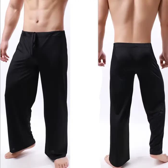Pantalon de pyjama décontracté pour homme, sexy, couleur unie, document glacé, taille élastique, sur