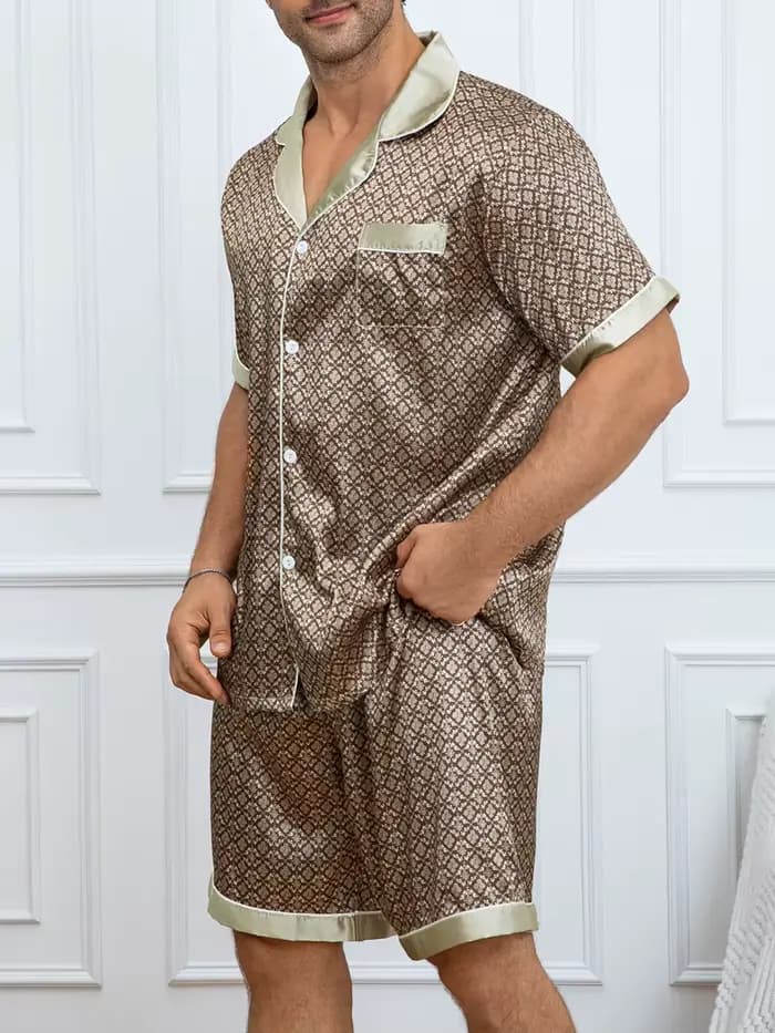 Ensemble pyjama imprimé à carreaux pour hommes