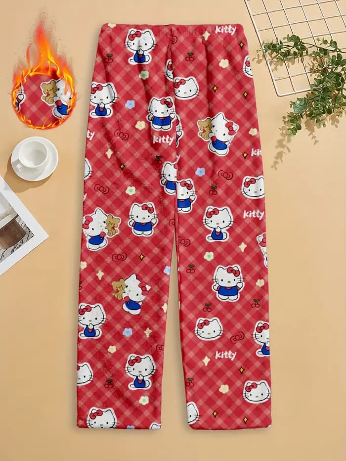 Pantalon de pyjama pour femme avec motifs de dessins animés mignons