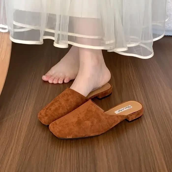 Bailamos-Pantoufles de Luxe à Talons Bas pour Femme