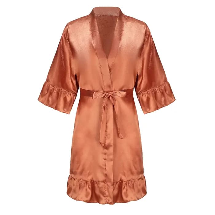 Robe Kimono à Volants avec Lettres Blanches pour Femme