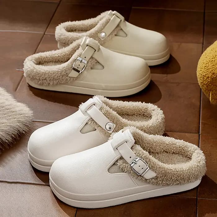 Pantoufles Birken à doublure en peluche pour femmes