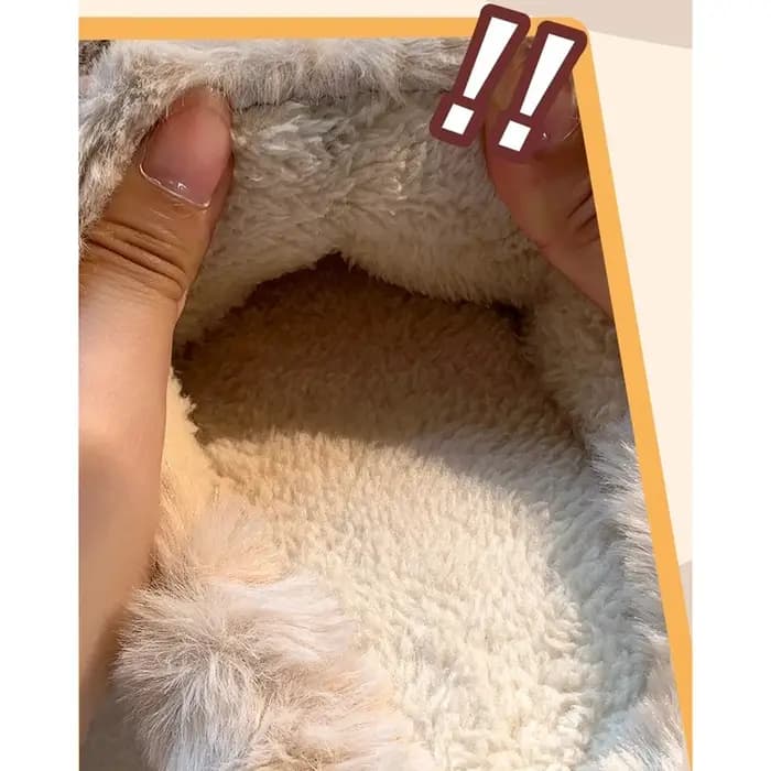 Maison floue pantoufle femmes mouton moelleux hiver chaud fourrure en peluche intérieur paresseux femme thermique