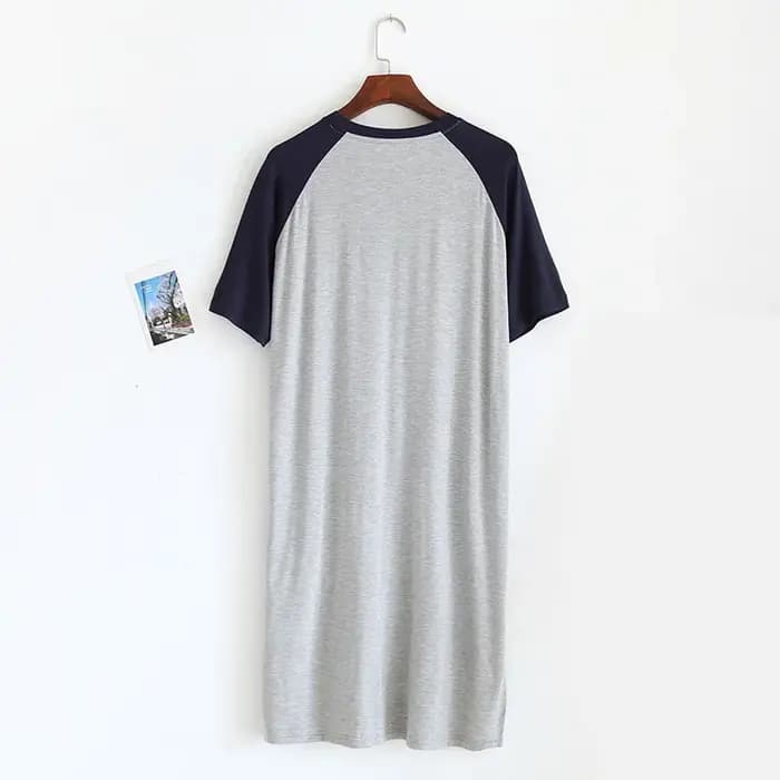 Chemise de nuit mi-longue à col en V pour hommes