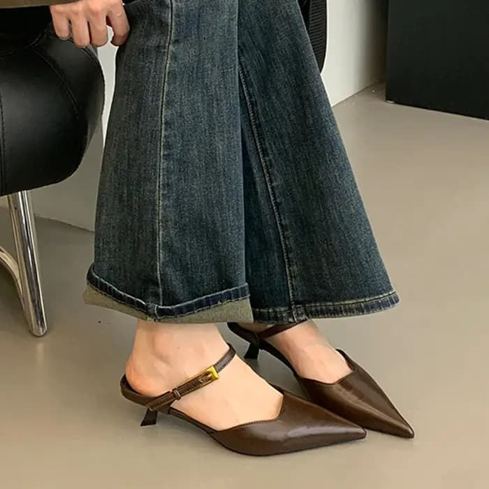 Été couverture orteil femmes pantoufles mode Singbacks Mules chaussures dames élégant talon mince décapant fête Sandalias