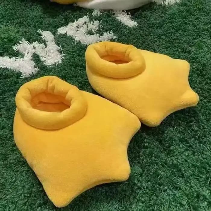 Chaussons en peluche pieds de canard unisexe