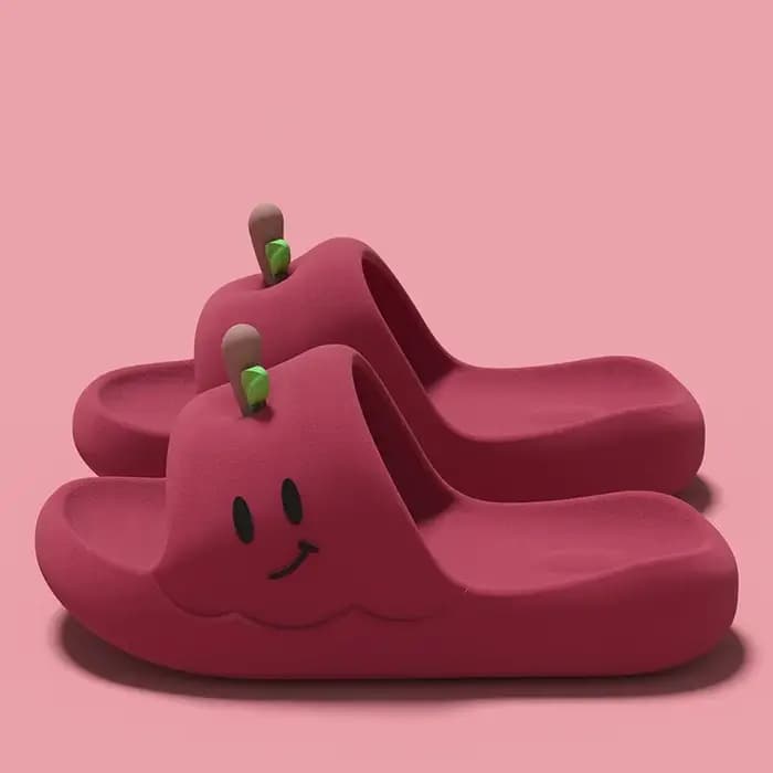 Pantoufles d'intérieur épaisses en EVA motif pomme de dessin animé pour femme, collection été 2026 –
